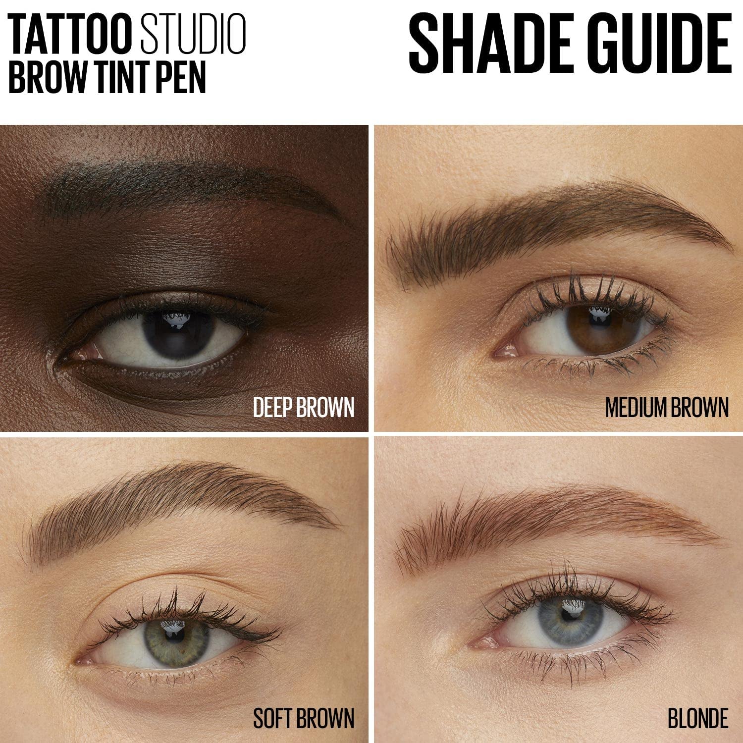 Maybelline New York Tattoostudio Brow Tint Pen Makeup, Soft Brown, 0.037 Fl. Oz.